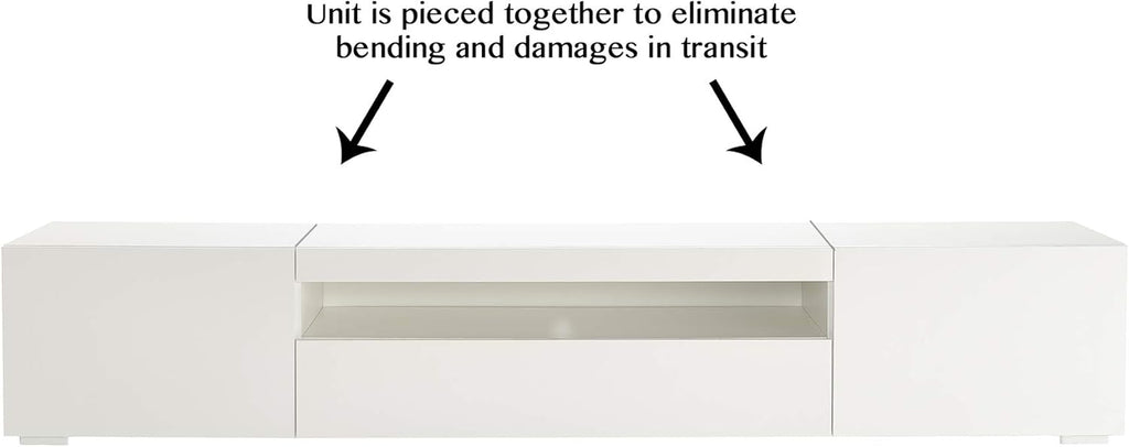 White TV Stand with Lights Y402927