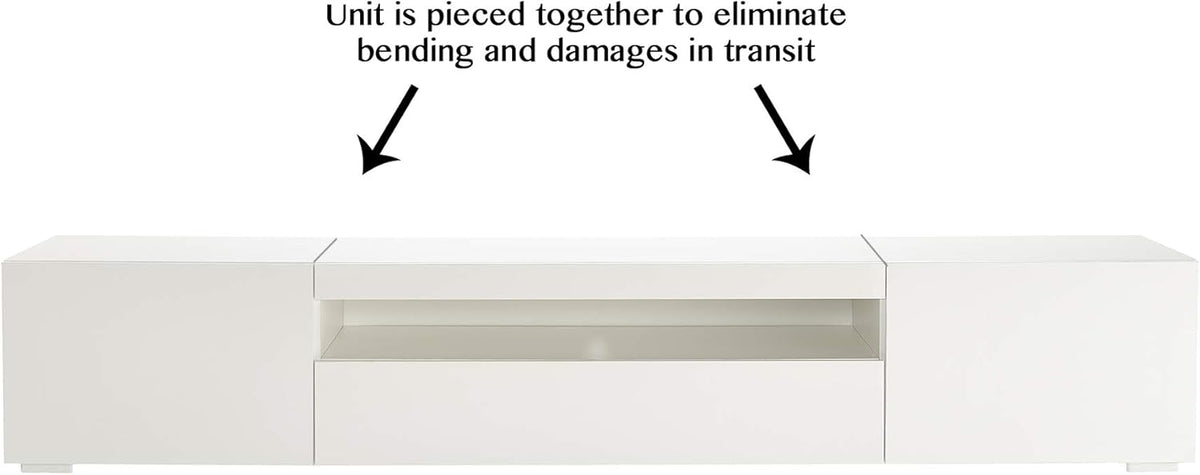 White TV Stand with Lights Y402927