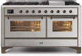 60 Dual Fuel Natural Gas Range in Stainless Steel P90631