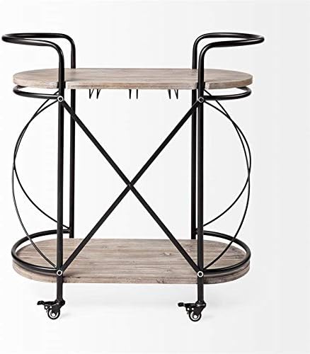 Black Metal Two Tier Bar Cart P862