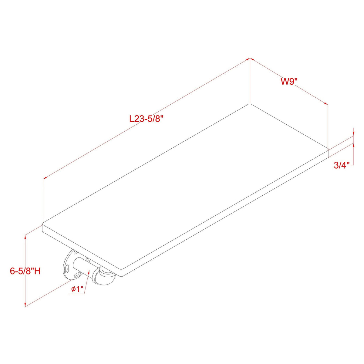 2-Tier Floating Ladder Wall Shelf I860