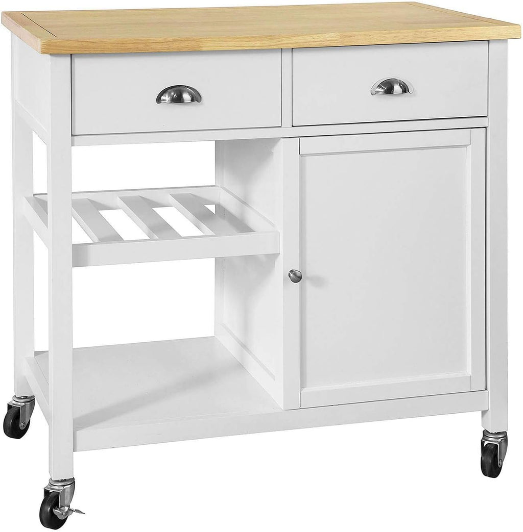 Kitchen Cart with Rubber Wood Top D221427