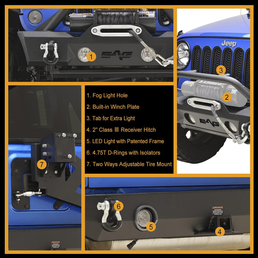 Front and Rear Bumper with Tire Carrier Combo L6365