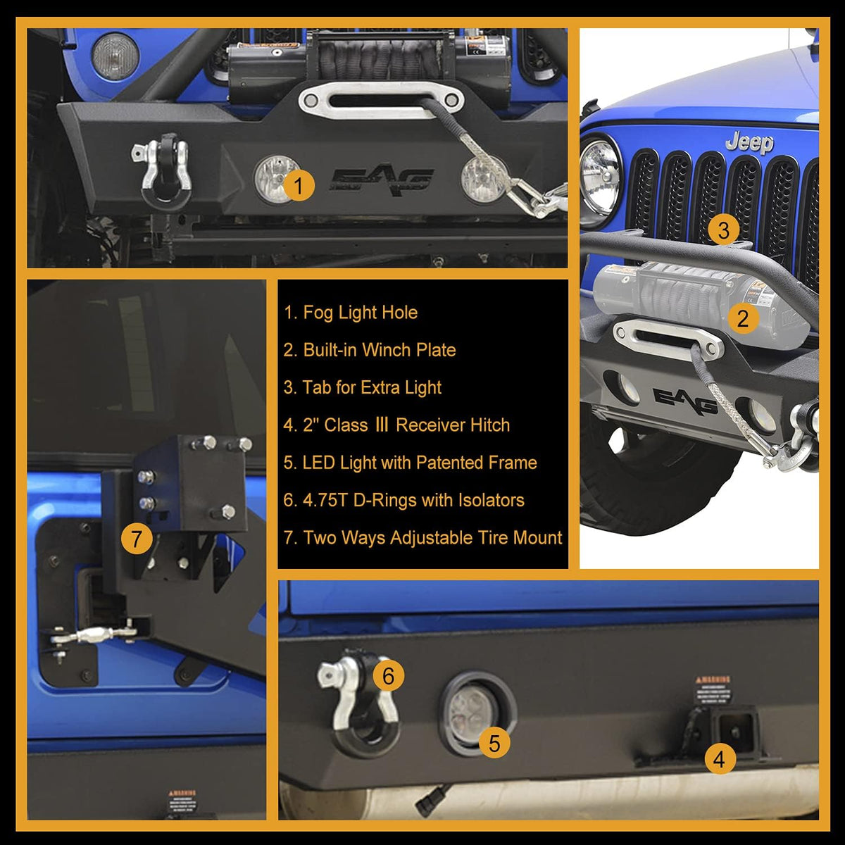 Front and Rear Bumper with Tire Carrier Combo L6365