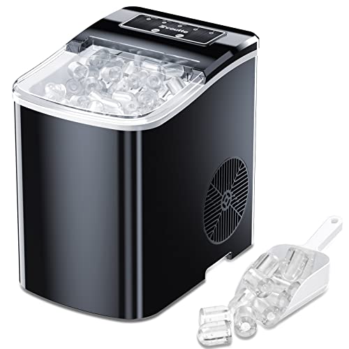 Portable Countertop Ice Maker Machine with Ice Scoop, Basket, Black X70934