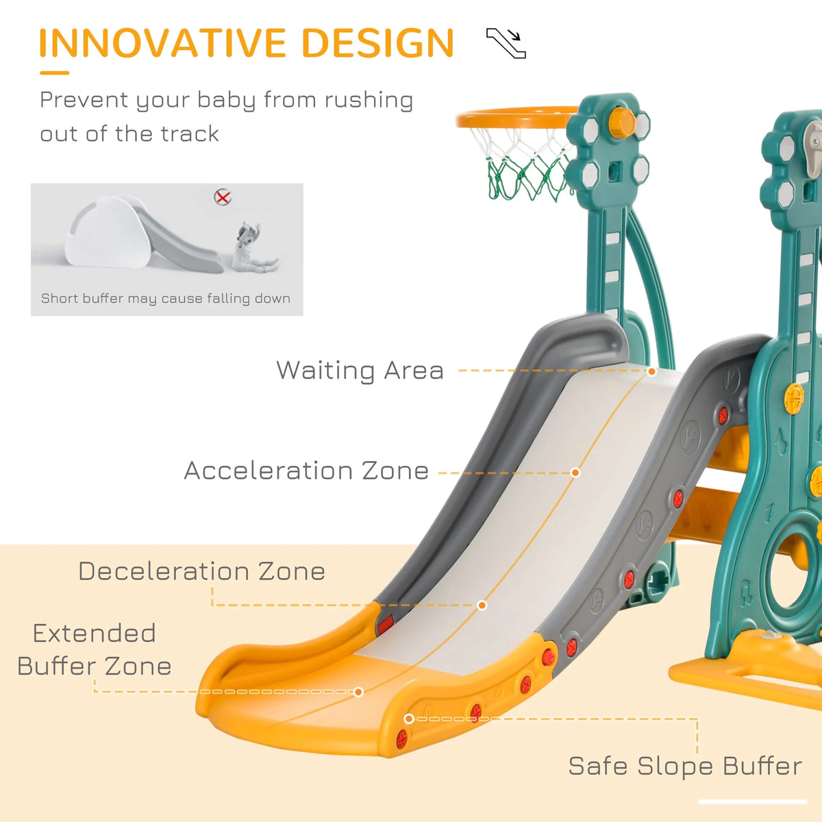3 in 1 Toddler Swing and Slide Set with Climber N973133