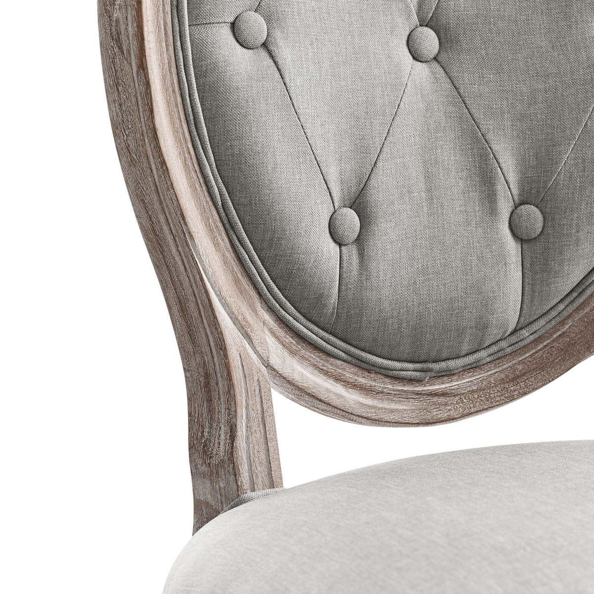 Light Gray Upholstered Fabric Dining Side Chair Set of 2 Q6608