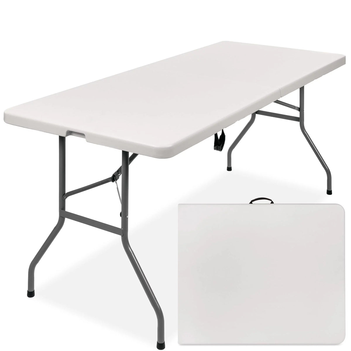 6ft White Plastic Folding Table N495