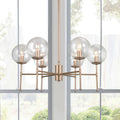 Mid-century Modern 6-light Seeded Glass Chandelier G550973