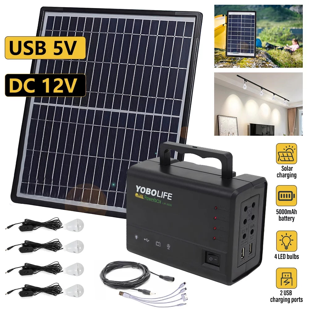 Portable Power Station Kit with 4 Bulbs S262011