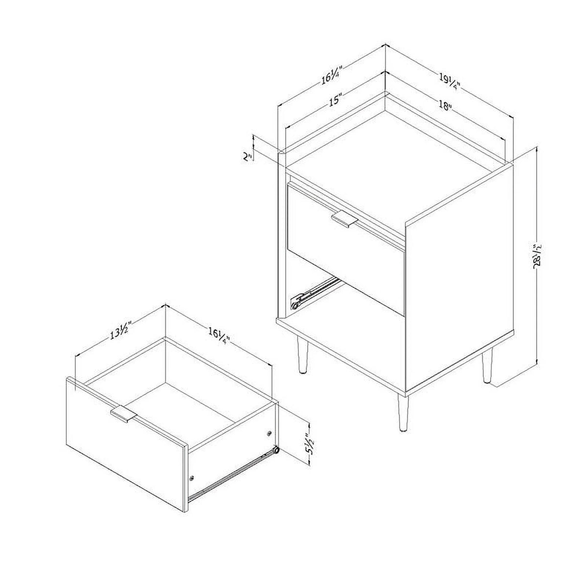 Modern End Table Winter Oak O8774