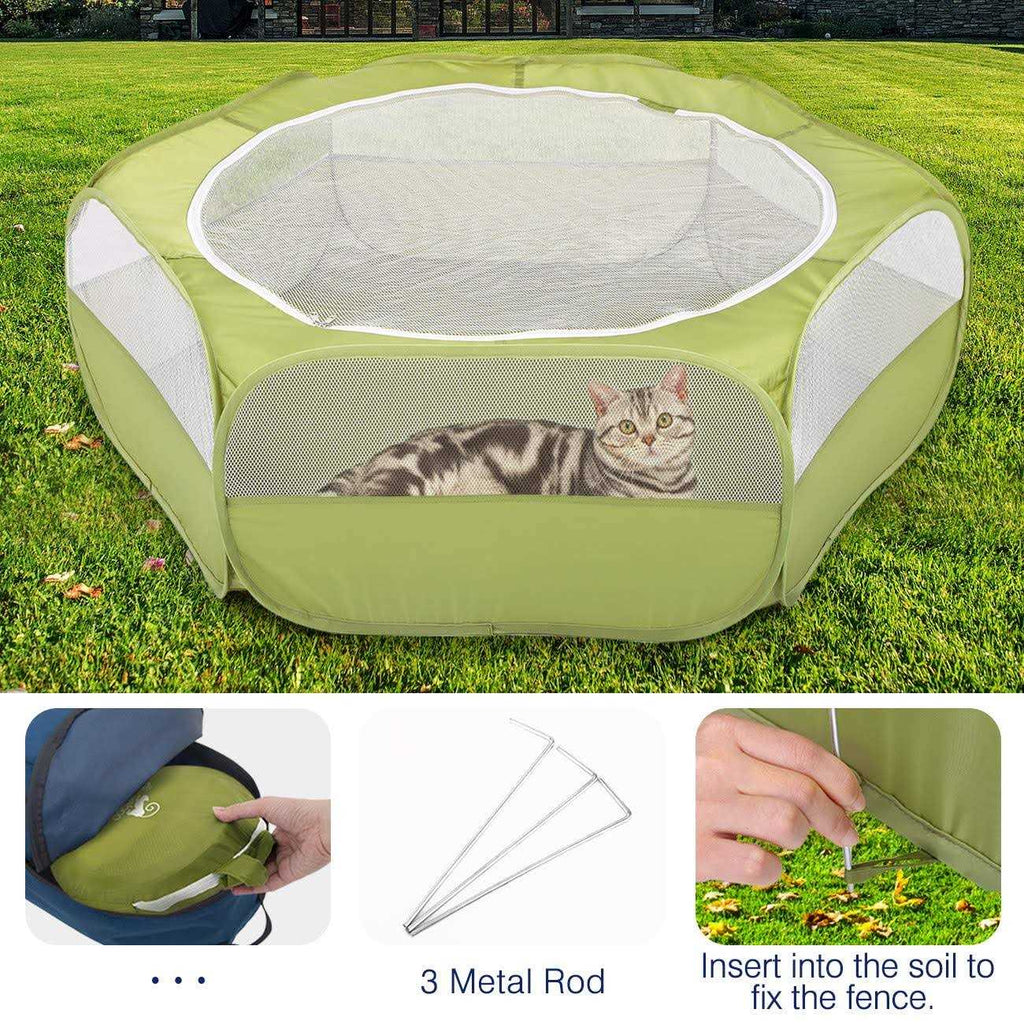 Small Animals Playpen Waterproof Small Pet Cage Tent with Zippered Cover W80963