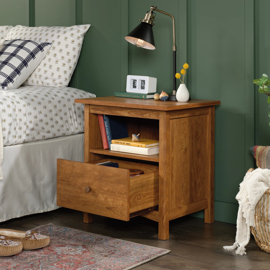 Cherry Finish Nightstand with Drawer Y881