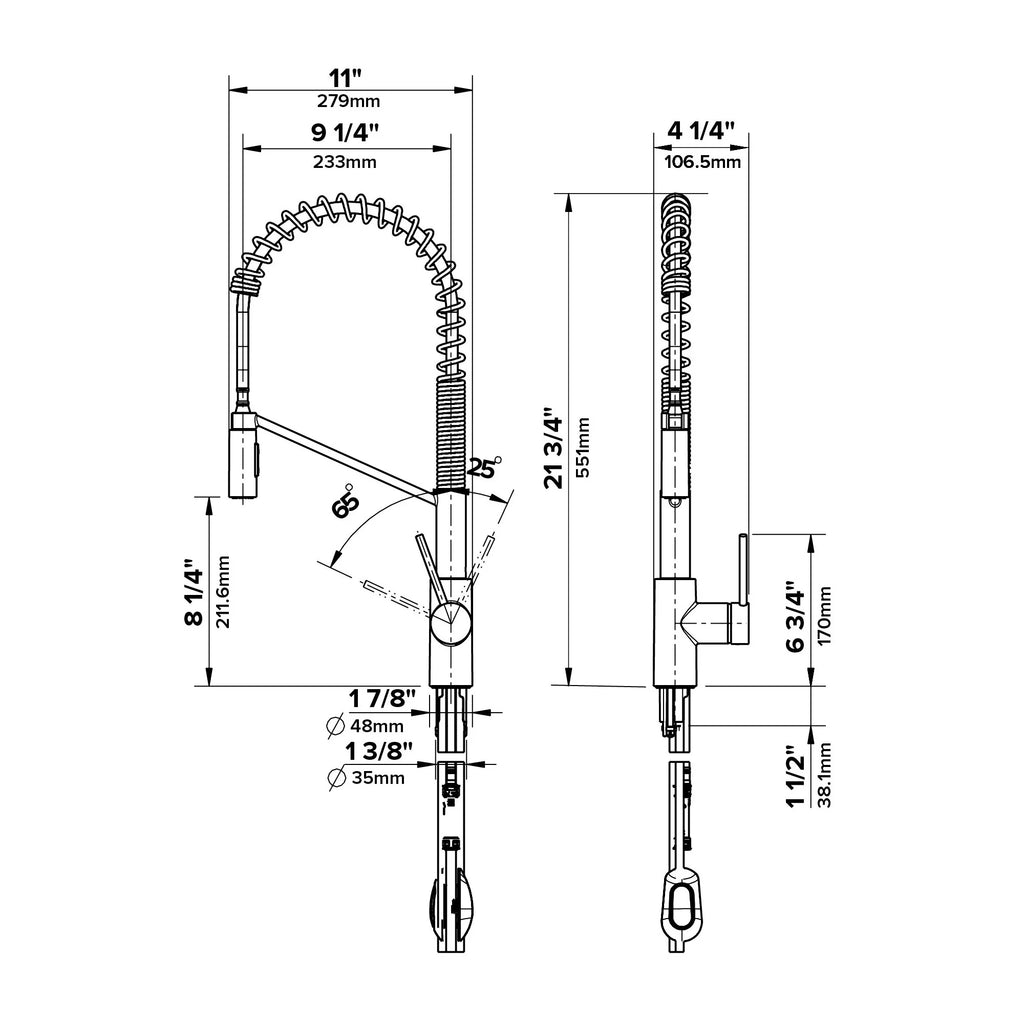 Single Handle Pull Down Kitchen Sink Faucet, Chrome G2782