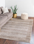 Beige Ivory 7' 10 x 11' 4 Rectangle Solid Rug V93201