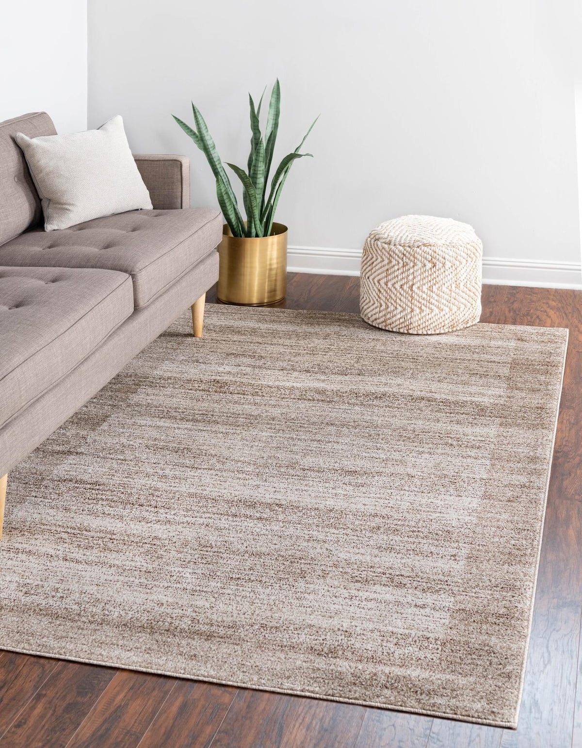 Beige Ivory 7' 10 x 11' 4 Rectangle Solid Rug V93201