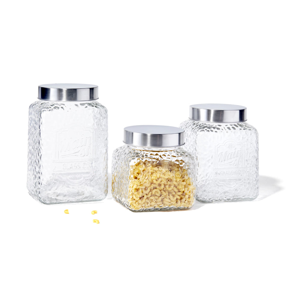 Clear Glass Storage Containers with Airtight Lid, Set of 3 C692