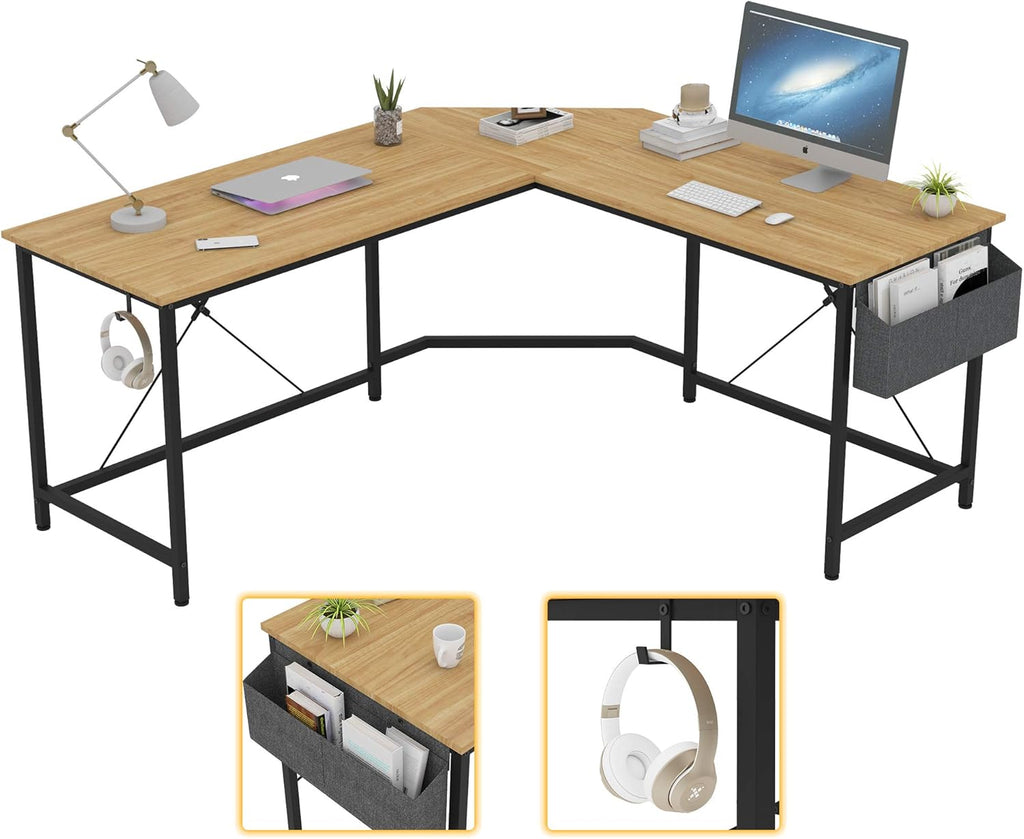 L Shaped Desk 59 Inches Computer Corner Desk with Storage T550156