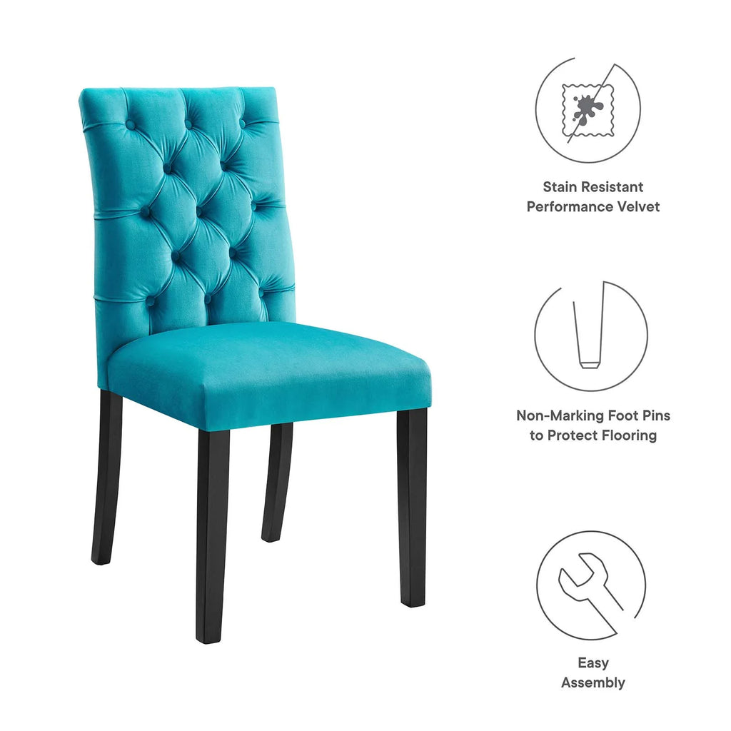 Blue Velvet Dining Chairs Set of 2 N261751