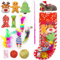 12Pcs Christmas Cat Toys Set with Catnip Plush Mice Feather Cat Wand T85759