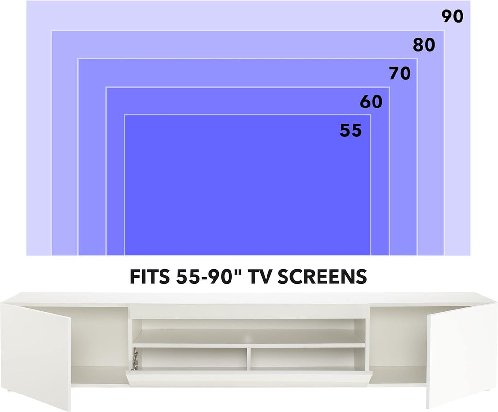 White TV Stand with Lights Y402927