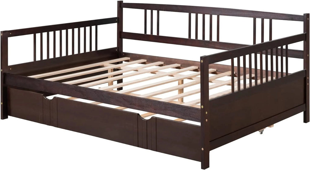 Full Size Wood Daybed with Twin Trundle T81061