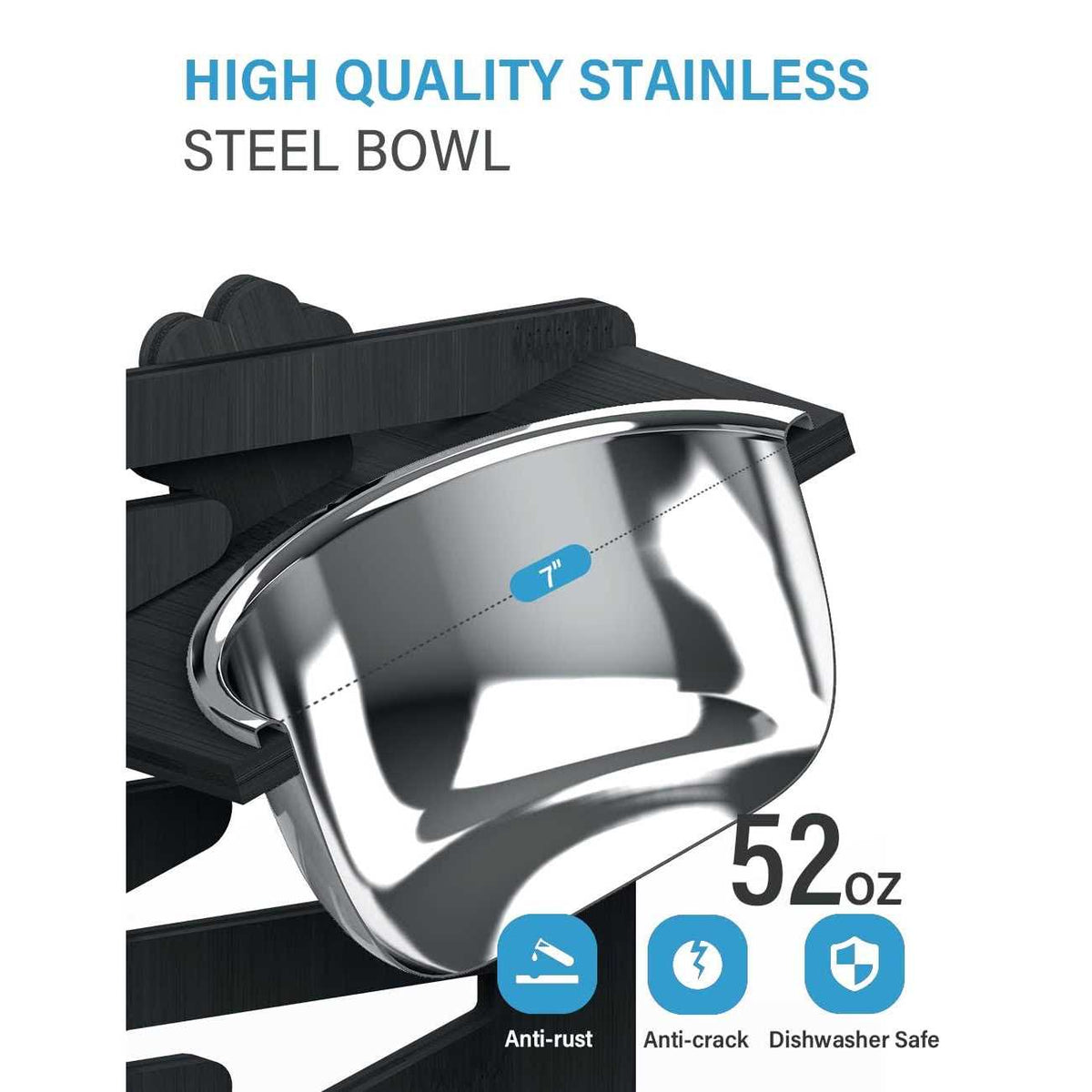 Adjustable Raised Dog Bowls with Stand V351369