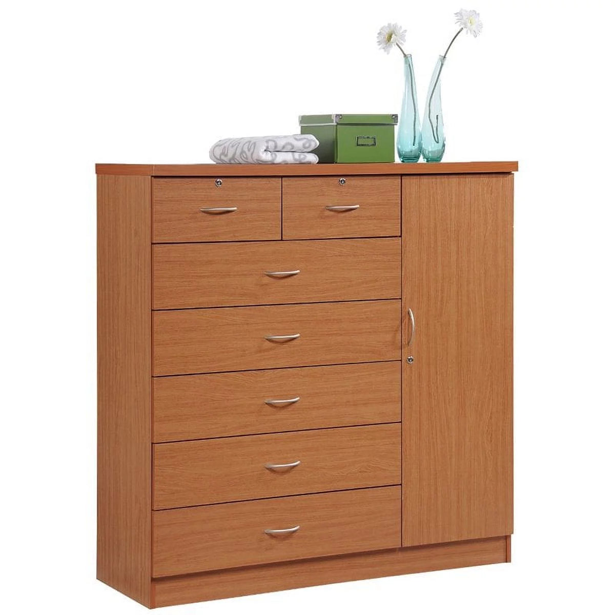 7 Drawer 1 Door Cherry Chest B20137