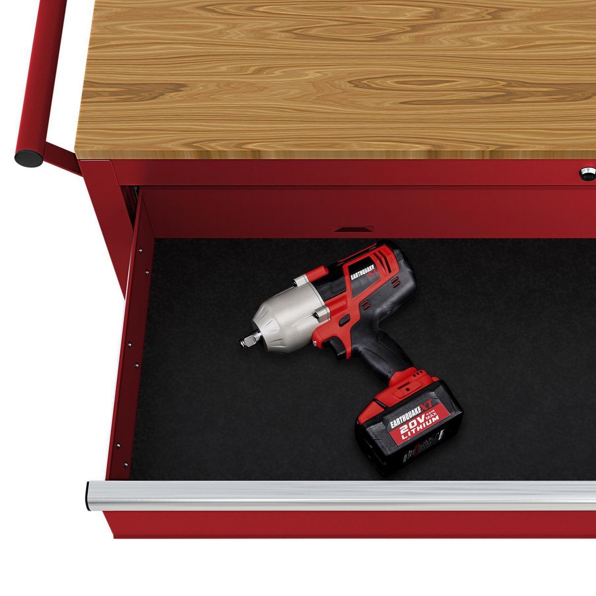 46 in. Mobile Workbench with Solid Wood Top Y796980