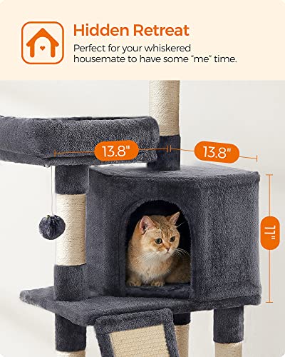 45.3-Inch Cat Tree with Scratching Post and Ramp Q7533