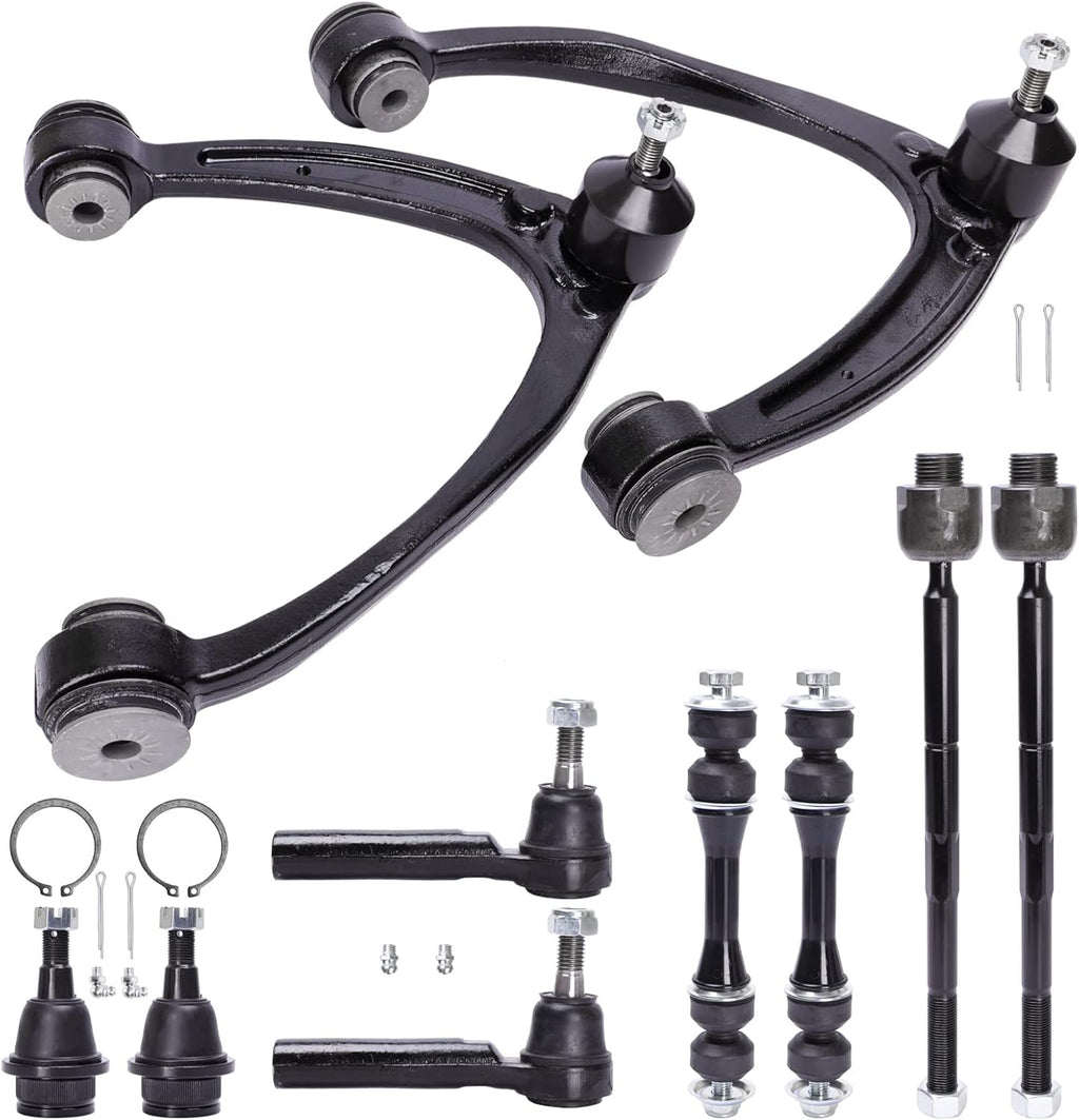 10pcs Front Suspension Kit Upper Control Arms Ball Joint Sway Bar Link Tie Rod Ends Z280505