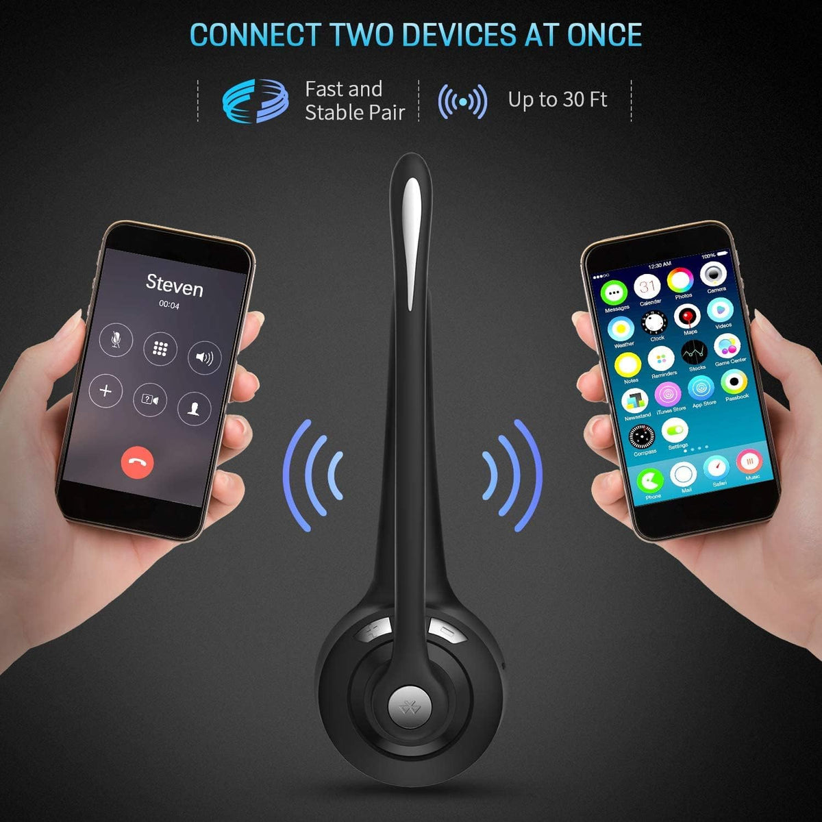 Wireless On Ear Headphones with Microphone J183