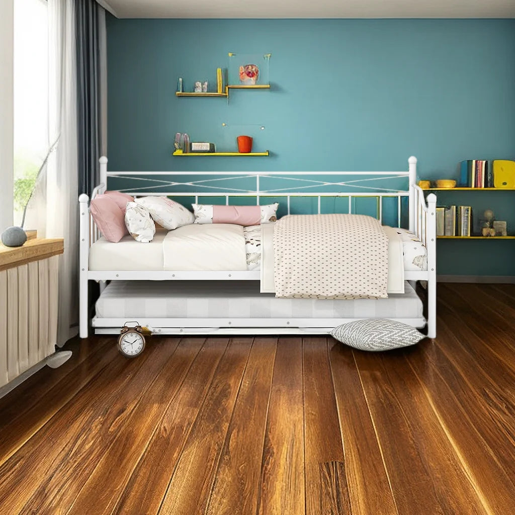 Twin Metal Daybed with Pop Up Trundle L704