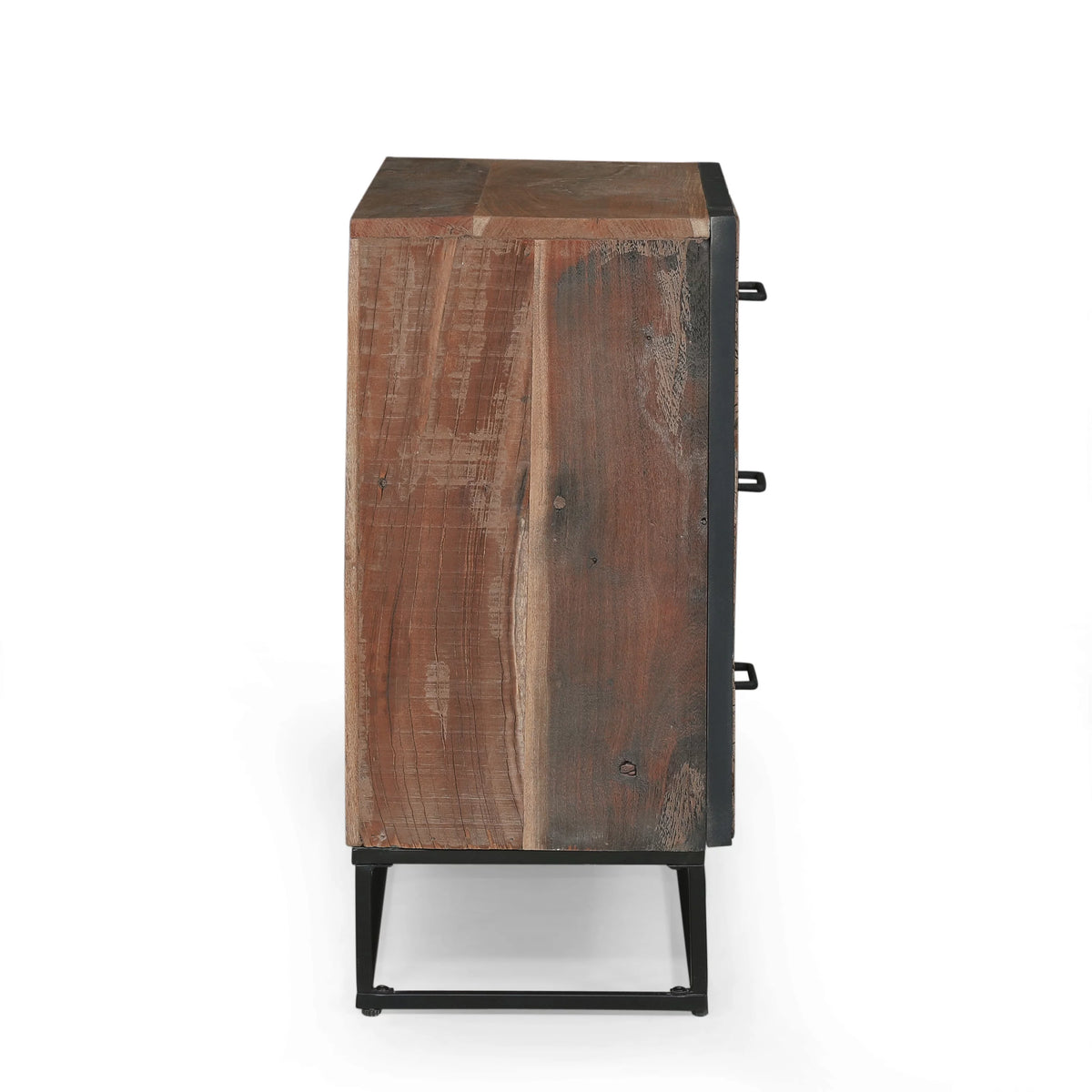 Handcrafted Boho Wood 3 Drawer Cabinet B13058
