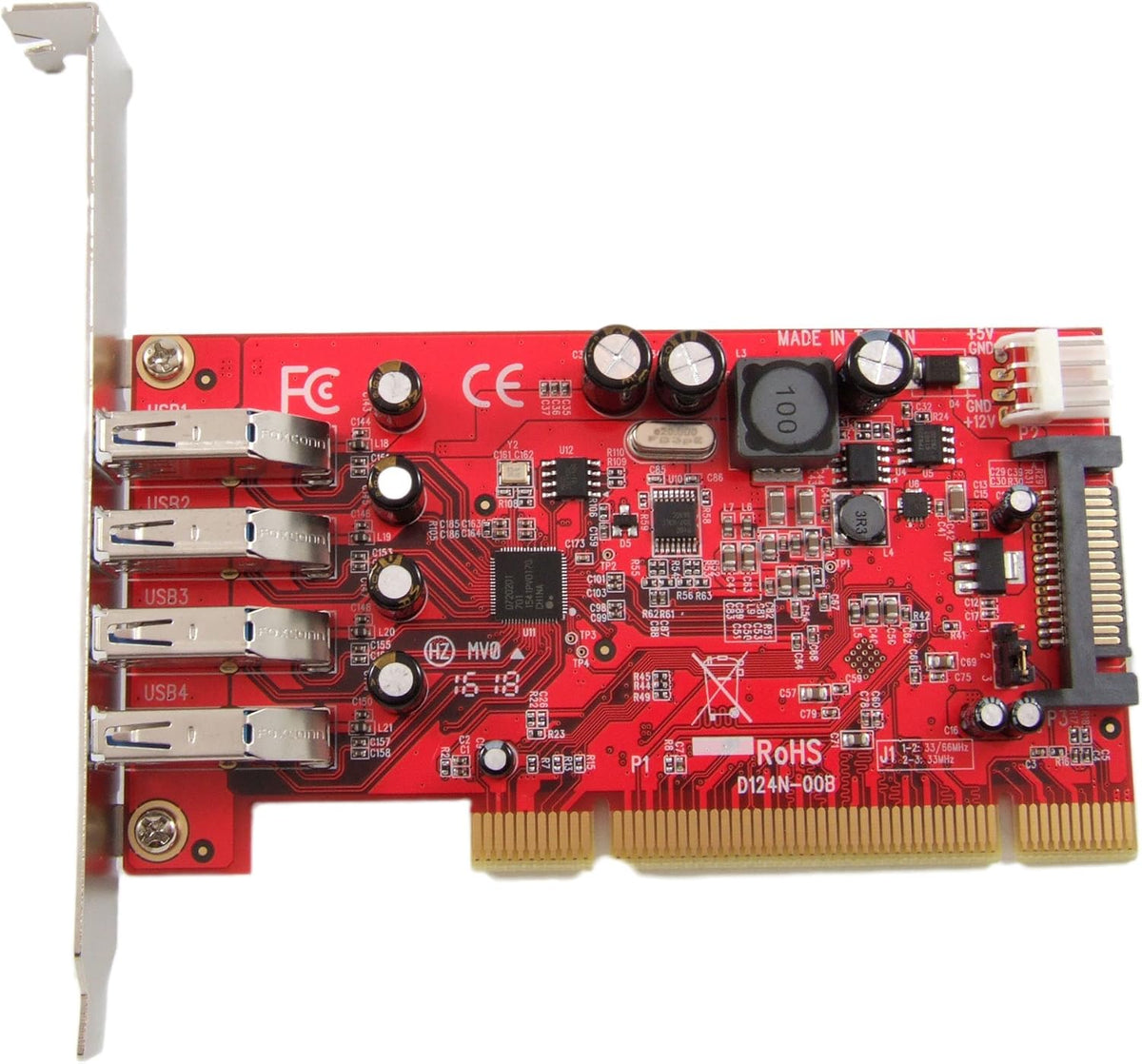 USB 3.0 4-Port Low Profile PCI Host Adapter Card Pack of 2 L8261