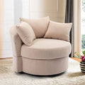 Camel Fabric Swivel Barrel Accent Chair Z5794