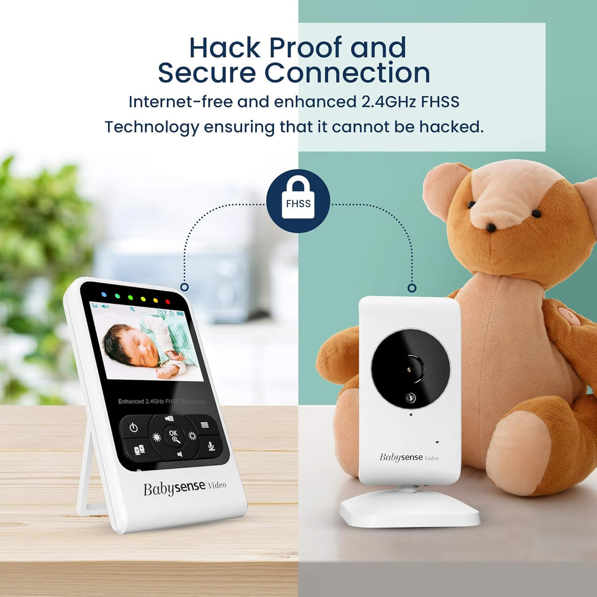 Video Baby Monitor with Camera and Audio, Two Cameras, Night Vision, Two Way Talk K46207
