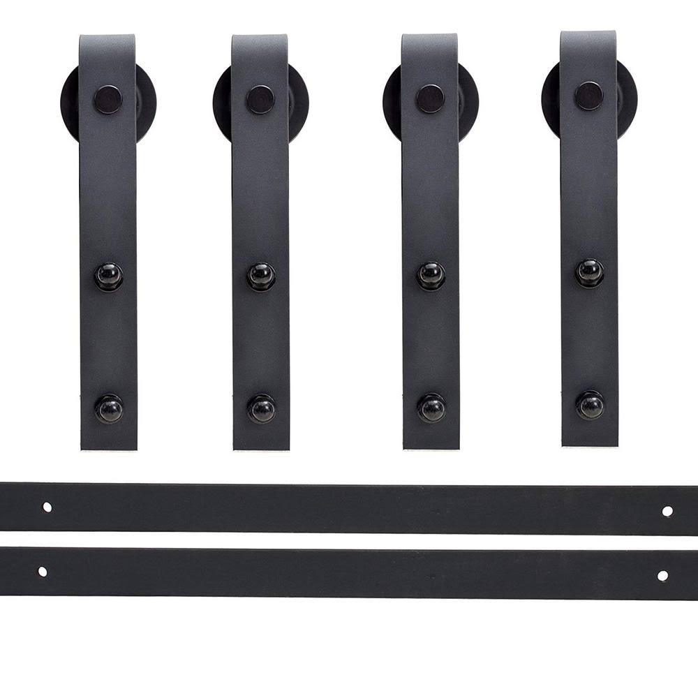 Matte Black Sliding Door Hardware 2-Set E887768