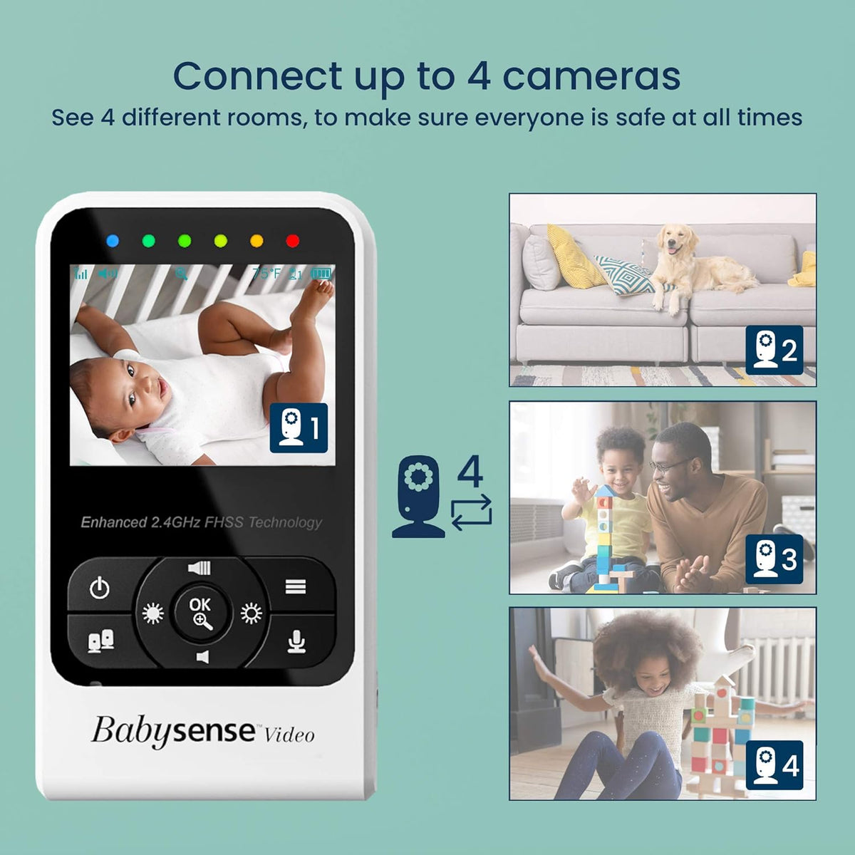 Video Baby Monitor with Camera and Audio, Two Cameras, Night Vision, Two Way Talk K46207