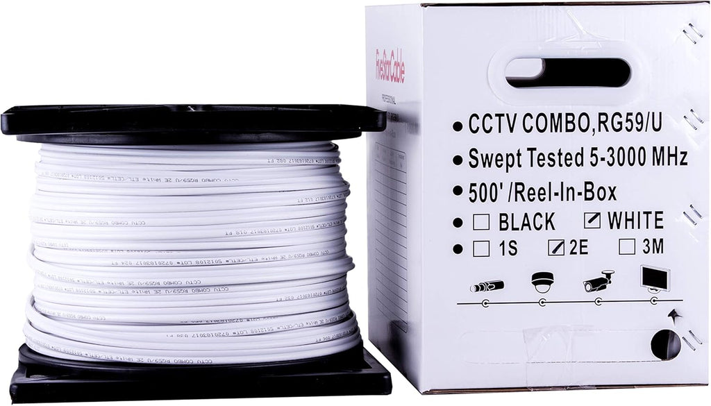500 ft. Black RG59 Siamese CCTV Combo Coaxial Cable X35865