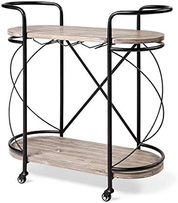 Black Metal Two Tier Bar Cart P862
