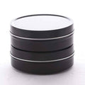 4 oz Black Shallow Round Stackable Tin Can T18979