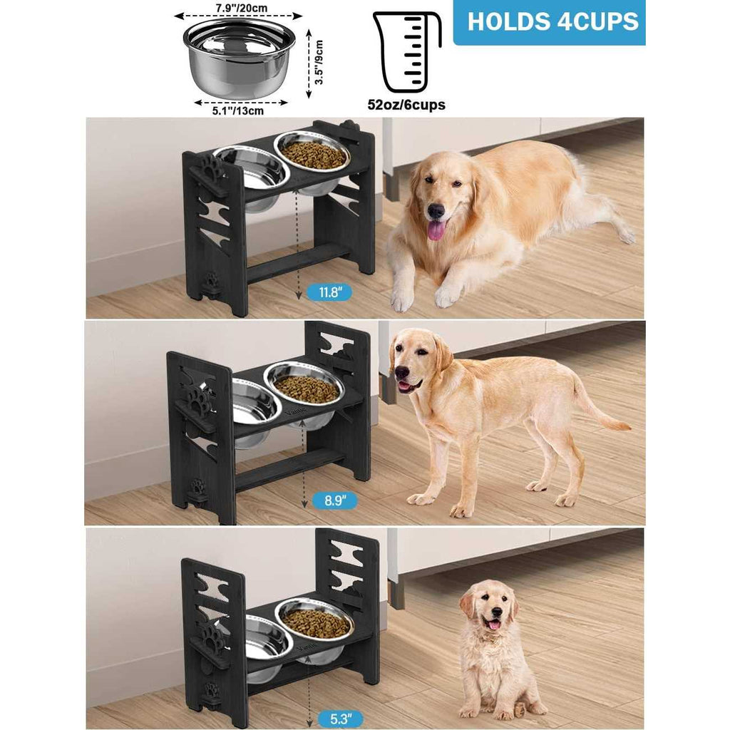 Adjustable Raised Dog Bowls with Stand V351369