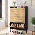 Narrow 3 Flip-Drawers Shoe Storage Cabinet M230325