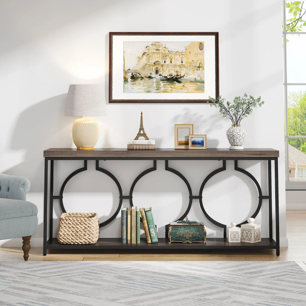 Dark Walnut Console Sofa Table H4612