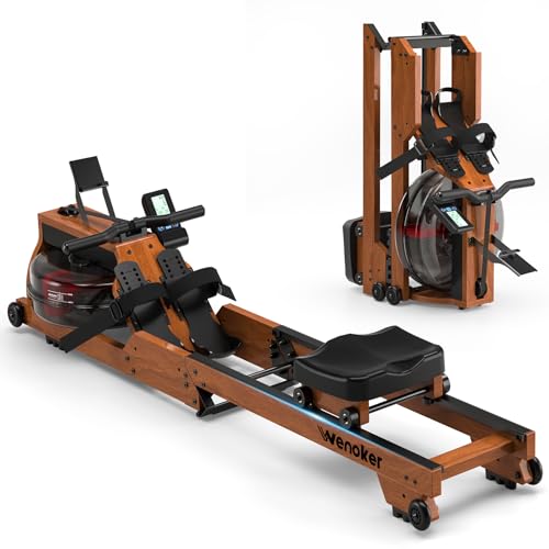 Wooden Foldable Water Rowing Machine with Monitor Q741