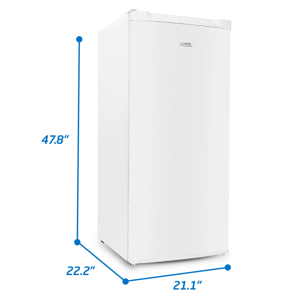 White 5 Cu Ft Upright Freezer with Reversible Door F439