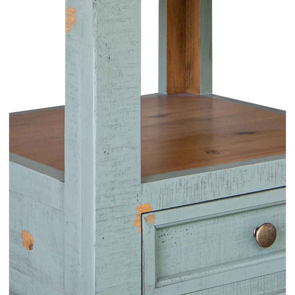 26 Inch Solid Pine Wood Side End Table O3435