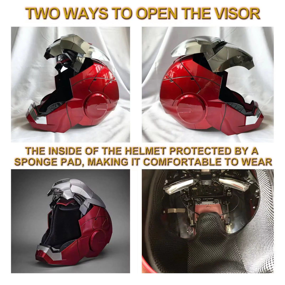 Wearable Electronic Helmet with Sounds & LED Eyes 1:1 Model F844