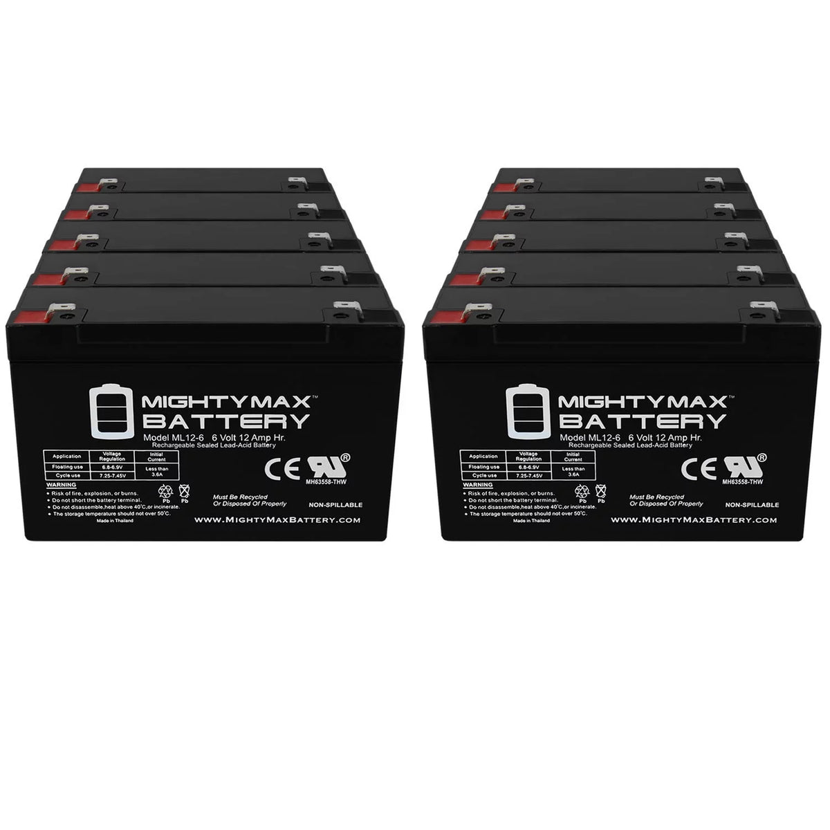 12V 12AH SLA Battery 10 Pack D910052